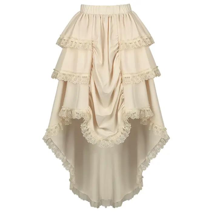 Jupe maxi à volants en dentelle