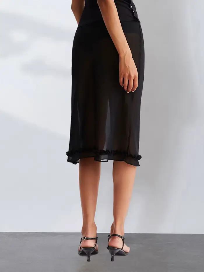 Jupe mi-longue transparente pour femmes