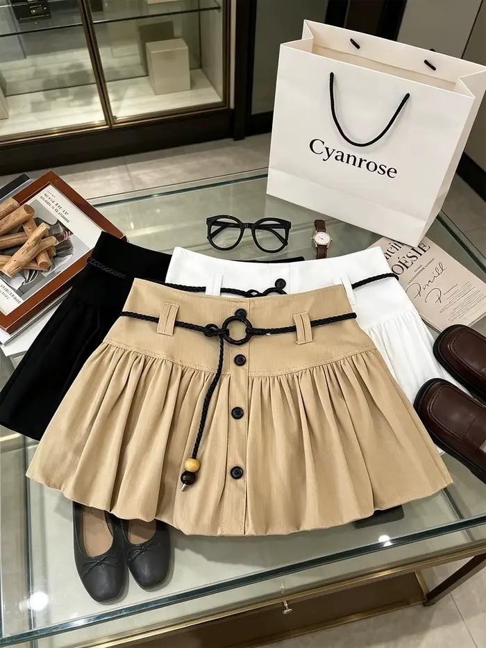 Jupe évasée kaki pour femme