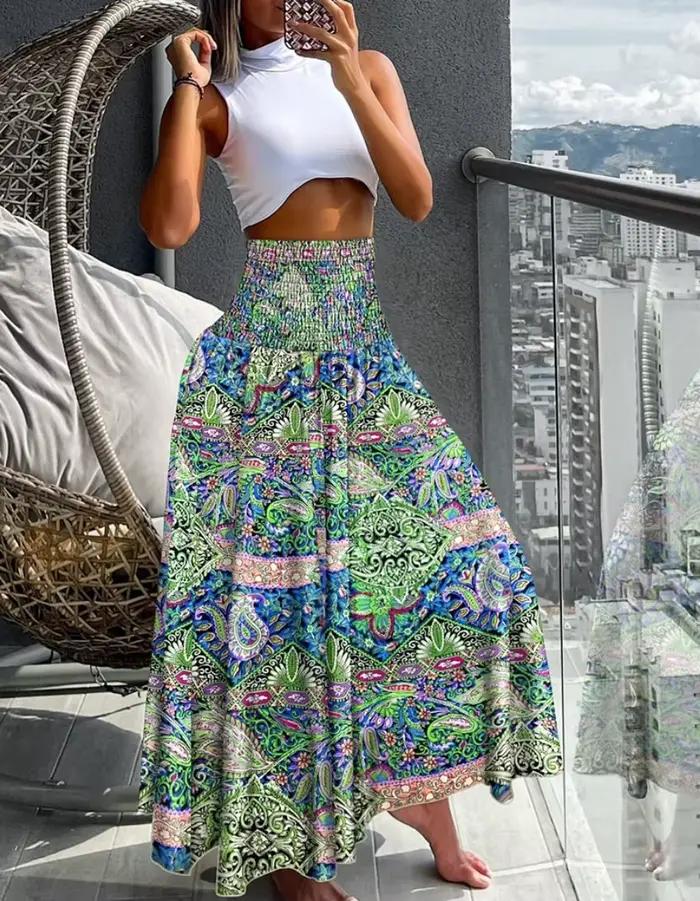 Jupe longue en coton pour femmes