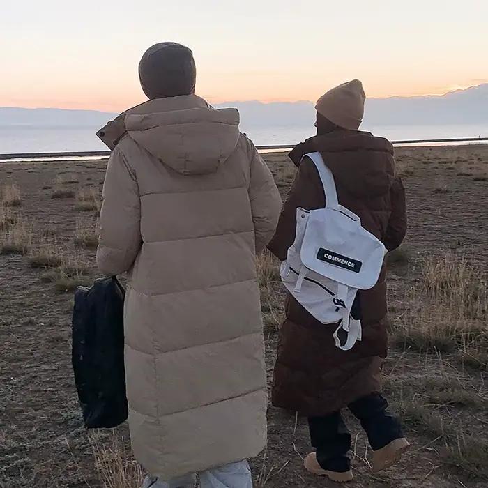 -30 °   Doudoune longue d'hiver pour hommes, longueur aux genoux, épaisse et chaude, Parka bouffante en duvet de canard blanc, manteau d'affaires décontracté à capuche