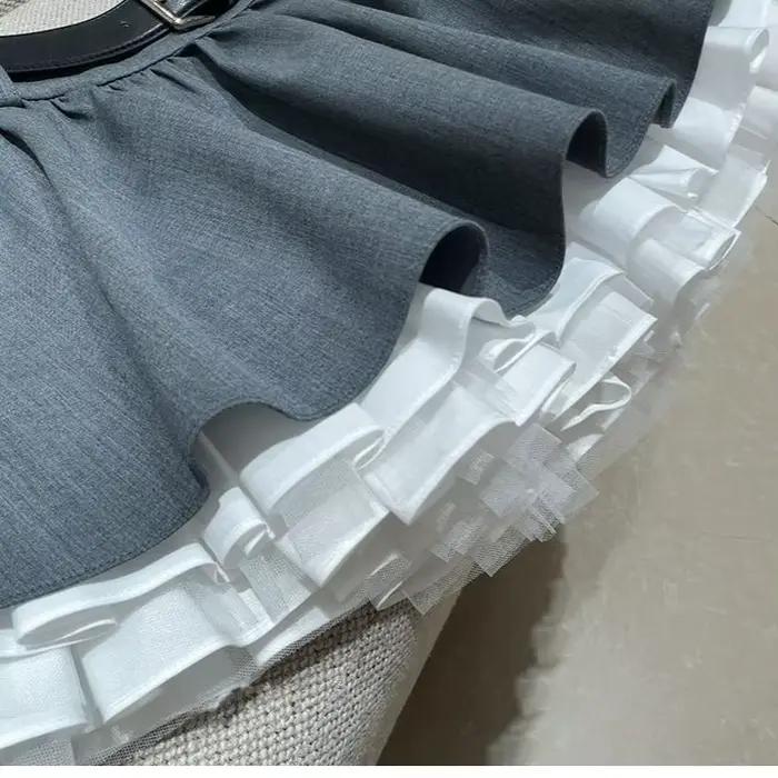 Jupe plissée style doux et épicé pour femme, nouvelle collection printemps, coupe amincissante, jupe mi-longue en tissu polyester