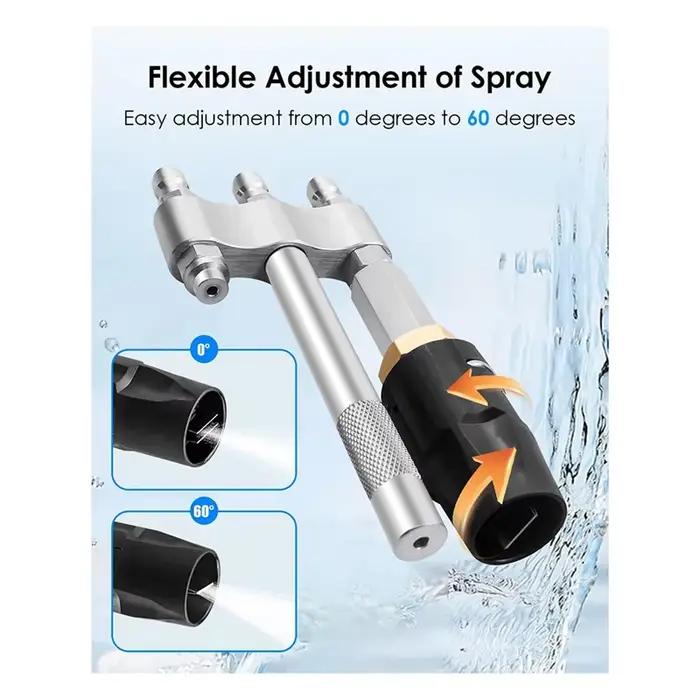 Buse de savon longue portée pour tireur chimique rapide, pour 3-7 GPM, 1/4 pouces, connexion rapide, 3 buses