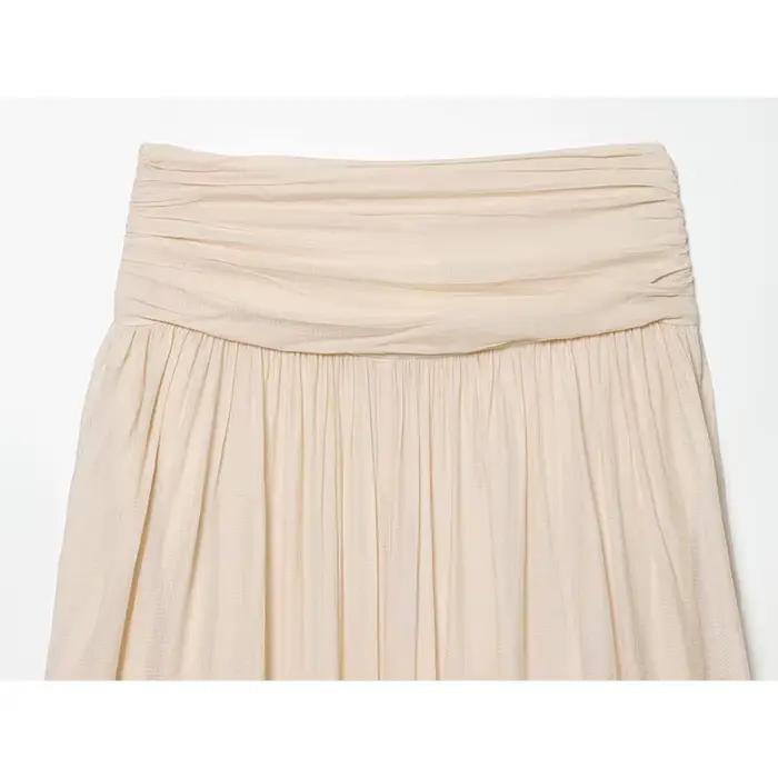 Jupe longue pour femme à taille froncée