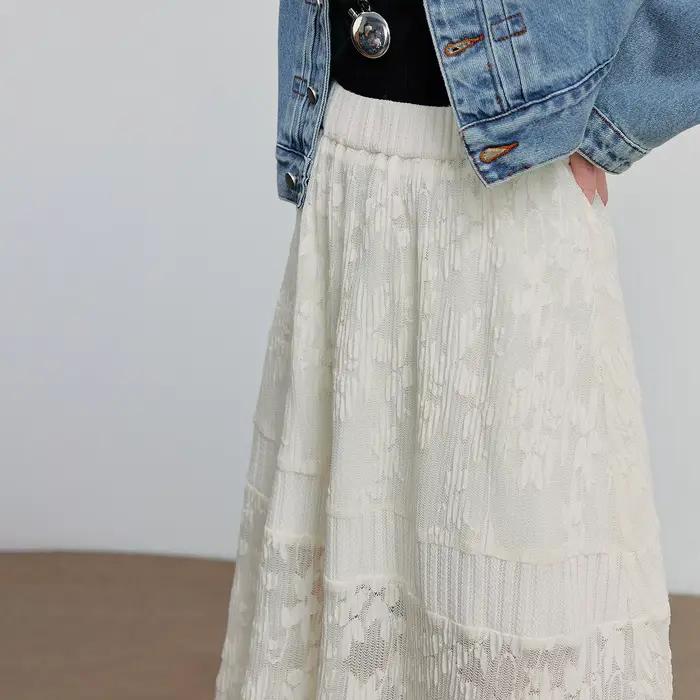 TOYOUTH femmes dentelle jupe 2025 automne nouveau Style Boho
