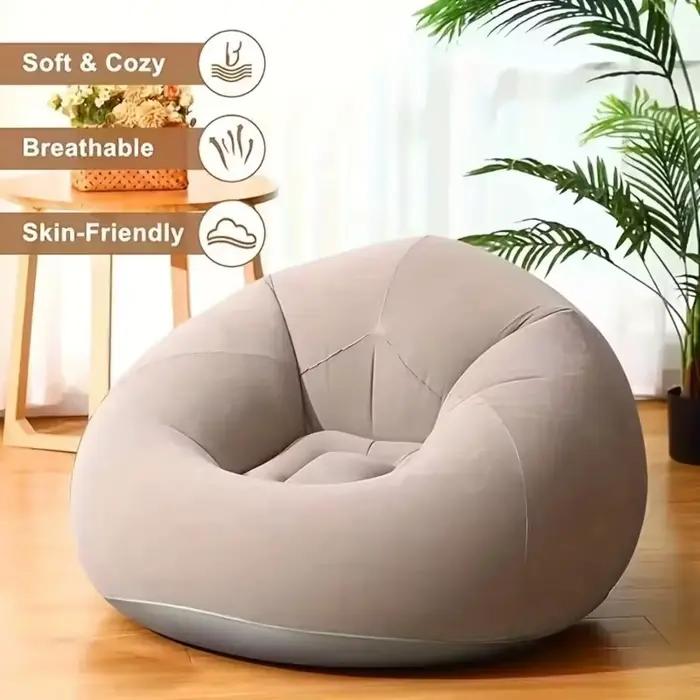 Chaise longue gonflable d'extérieur - Polypropylène durable avec pompe à air, pliable, gonflage rapide, siège confortable pour patios et plages