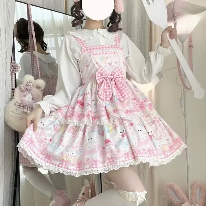 Jupe à bretelles au design Lolita original
