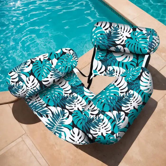 Chaise longue gonflable pour piscine d'été, siège flottant facile à transporter, canapé flottant relaxant pour hommes et femmes, activité aquatique en plein air