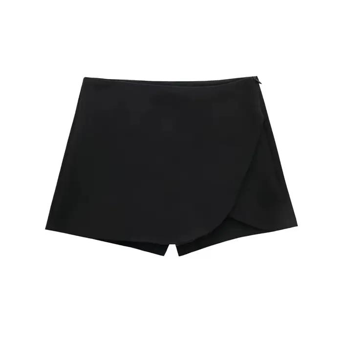 Mini jupe noire asymétrique pour femme