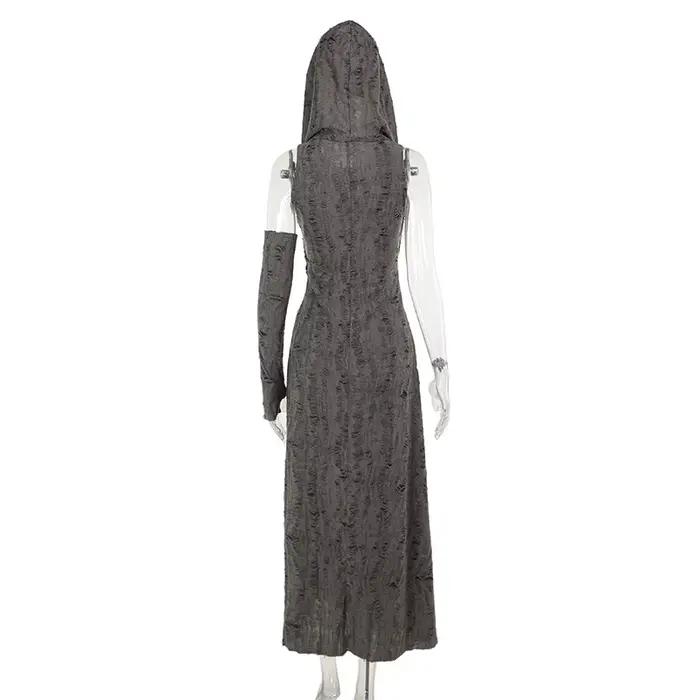 AniLV-Robe Longue à Capuche pour Femme