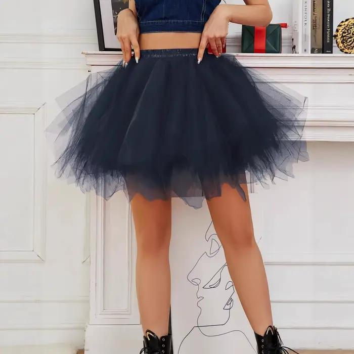 Jupe longue bouffante noire style français