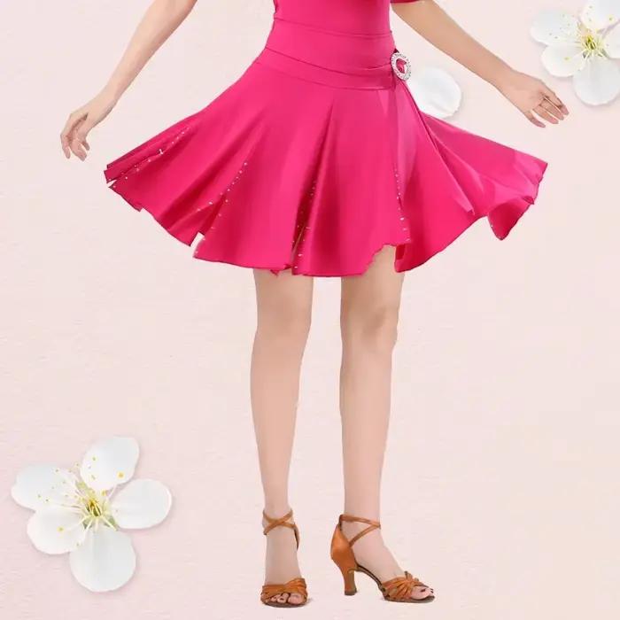 Nouvelle Collection Printemps-Été : Jupe Courte de Danse Marin Anti-Transparence à Ourlet Large Rouge et Noir pour