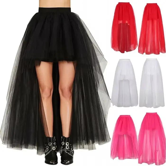 Jupon Long en Tulle Noir pour Femme