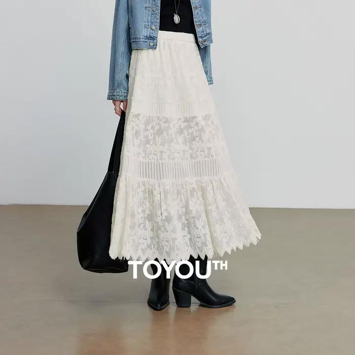 TOYOUTH femmes dentelle jupe 2025 automne nouveau Style Boho