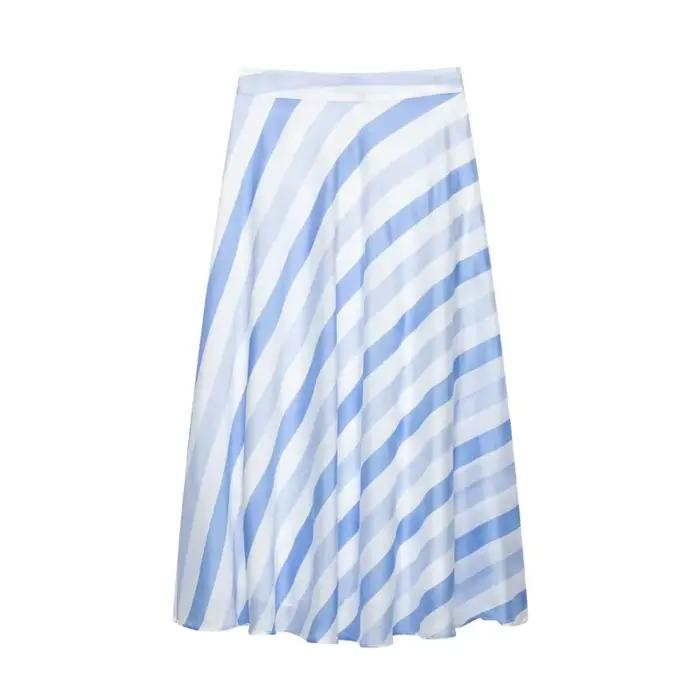 Jupe midi rayée pour femme