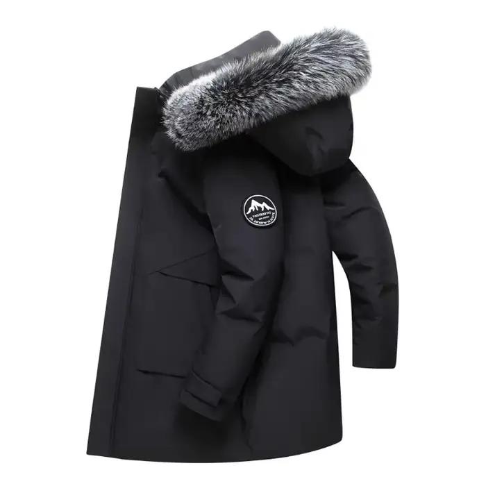 Veste longue coupe-vent en duvet de canard pour homme, pardessus chaud, veste à capuche, parkas multi-poches, automne, hiver