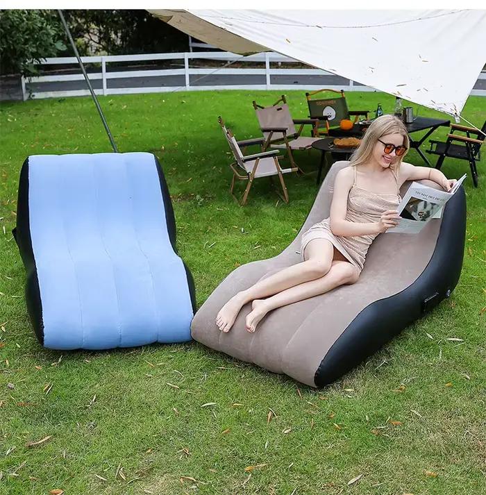 Chaise longue gonflable, chaise longue gonflable, canapé à Air de plage, canapé de salon paresseux pour salon intérieur, chambre à coucher, voyage en plein air
