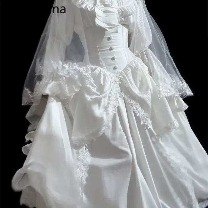 Jupes japonaises pour femmes 2025 Faldas Mujer De Moda taille haute a-ligne Jupe Lolita Style Patchwork dentelle Vintage