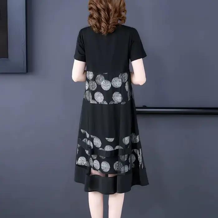 Robe imprimée à manches courtes pour femmes
