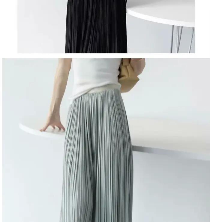 Jupe plissée mi-longue pour femmes, élégante, tempérament à la mode, taille haute, pour les déplacements quotidiens, polyvalente, printemps et été