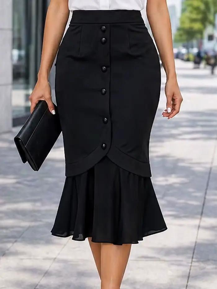 Jupe sirène noire pour femme