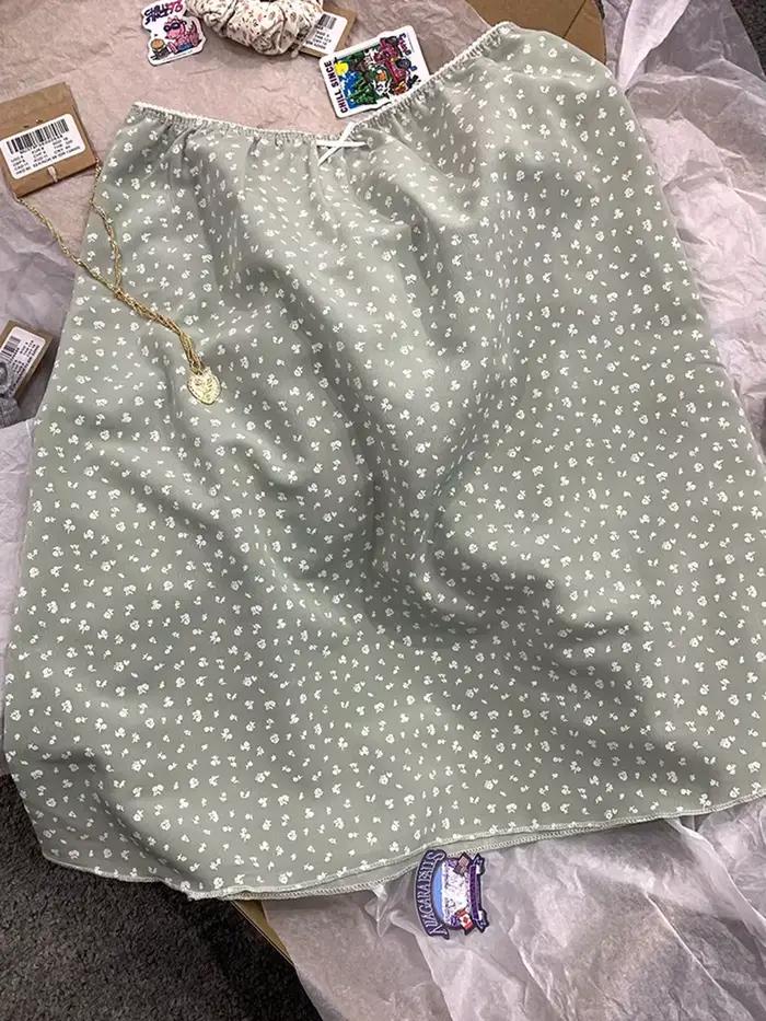 Doux nœud fleuri a-ligne jupes femmes été Fairycore mince dentelle garniture Preppy Style Mini jupe femme mignon Vintage Falda vêtements