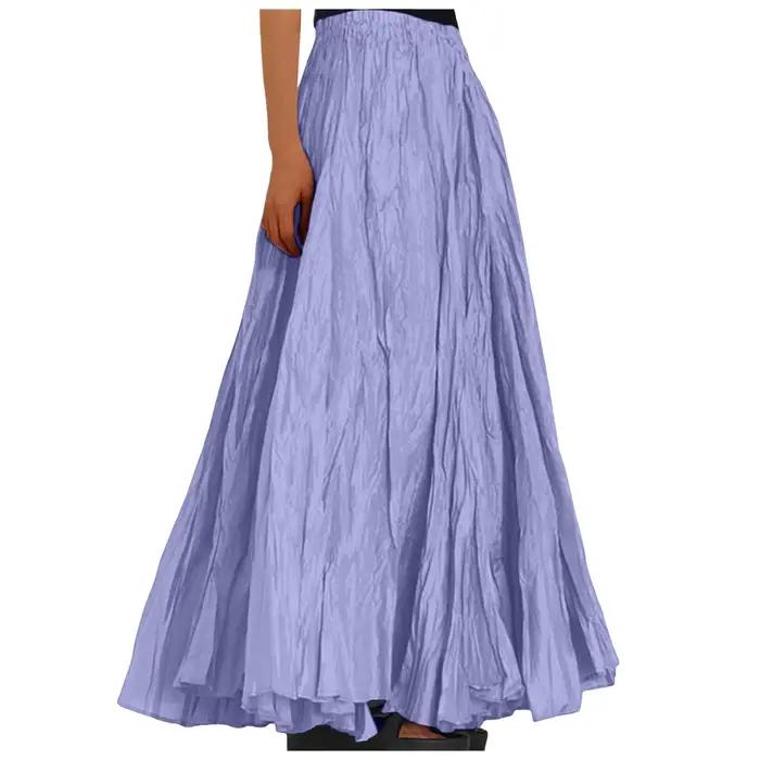 Jupe longue froncée style bohème pour femmes