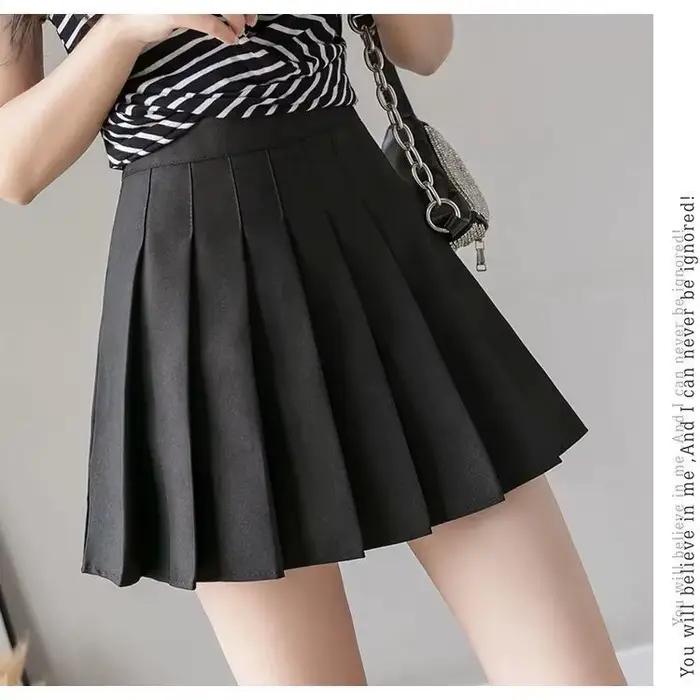 Jupe courte plissée taille haute pour femme
