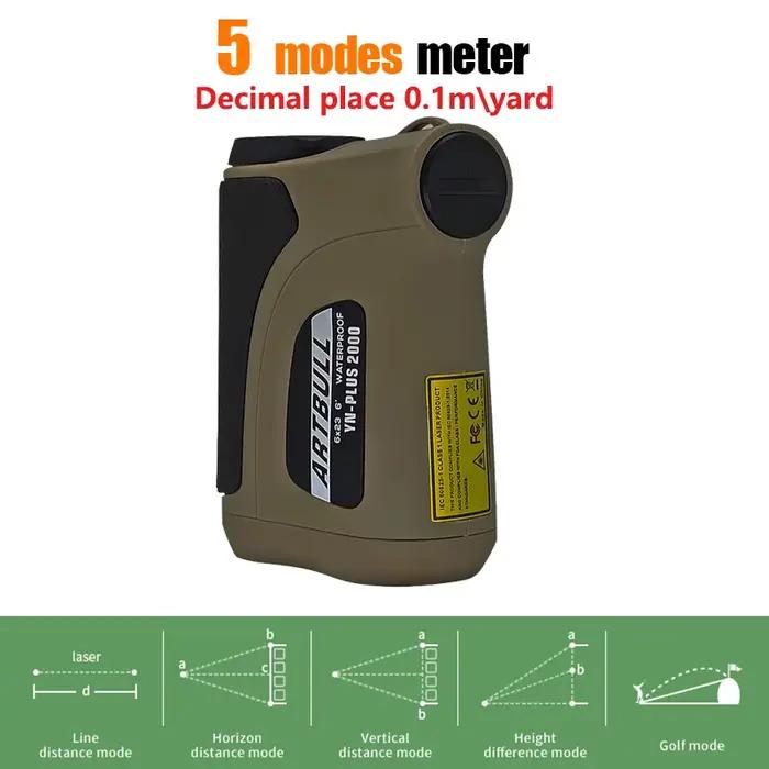 Télémètre Laser longue Distance 2000m, télémètre monoculaire extérieur, Golf chasse, endroit décimal 0.1m \ cour
