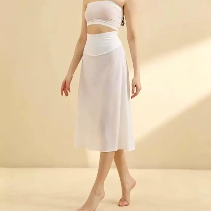 Jupon invisible ultra-fin et soyeux à taille haute sans couture pour femme, idéal pour la danse, la mode OL et les tenues de l'été