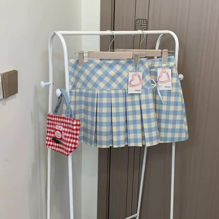 Mini jupe à carreaux japonaise pour femmes
