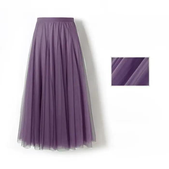 Jupe plissée évasée en maille pour femme