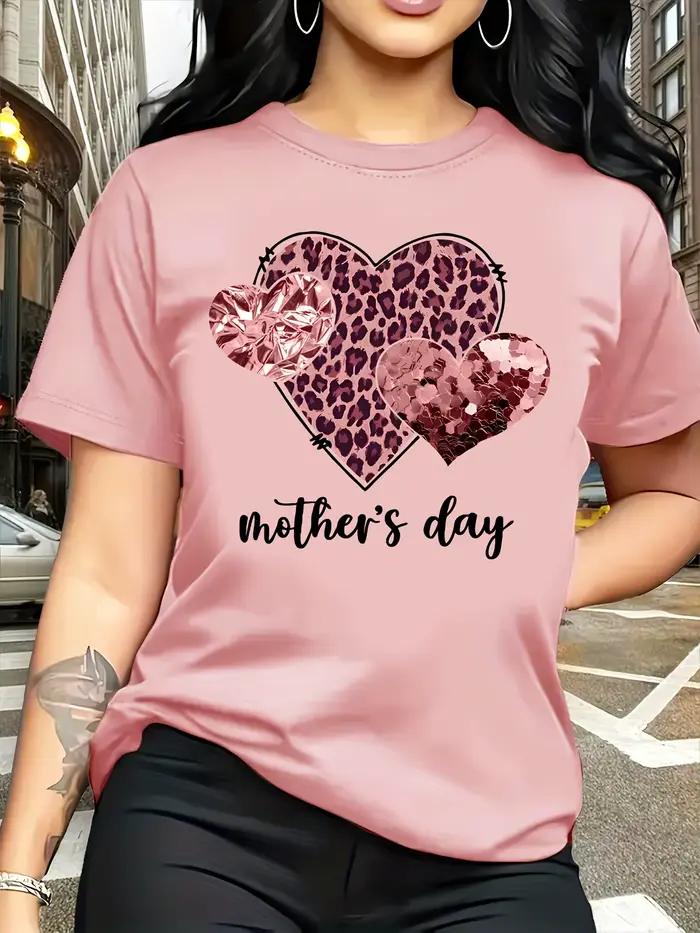 T-shirt imprimé léopard et cœur
