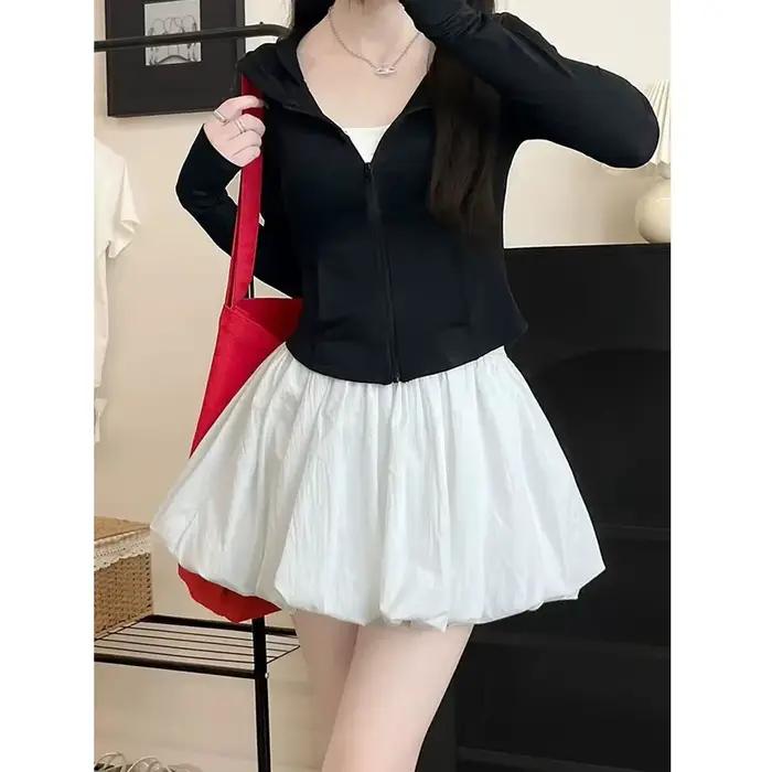 Jupe courte bouffante style coréen pour femme