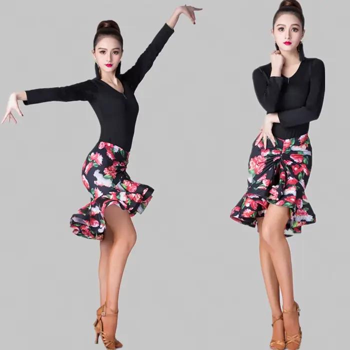 THEEPER Jupe de danse latine pour femme