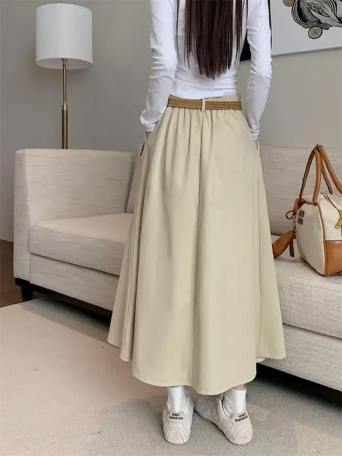 Jupe trapèze taille haute pour femme