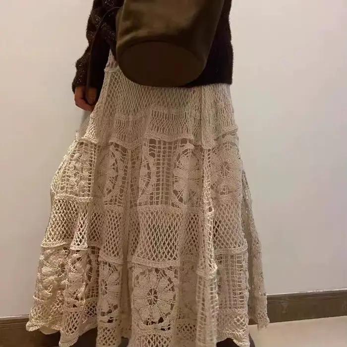 Semi-jupe longue en Crochet pour femmes