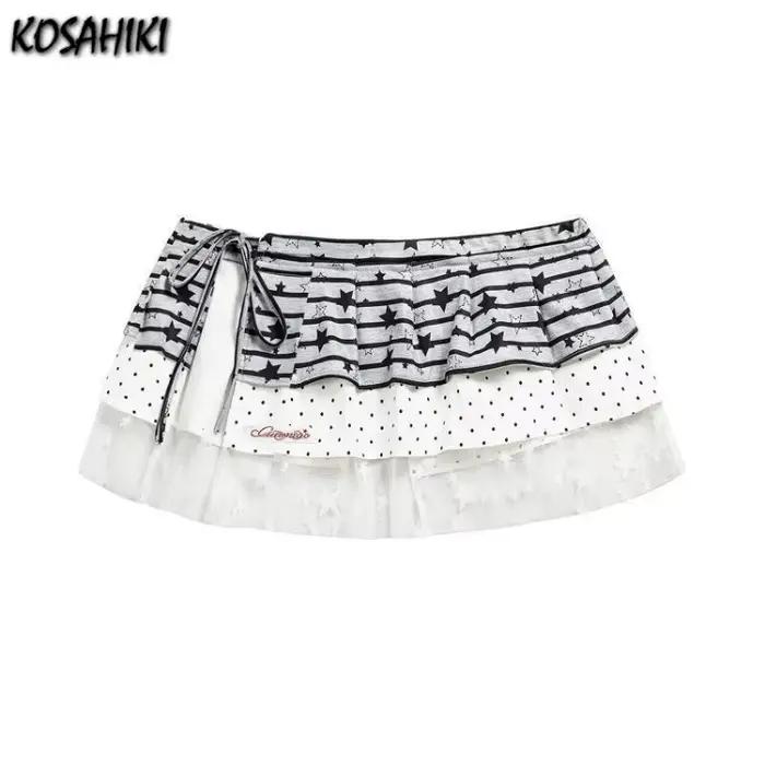 Jupes Harajuku à rayures et patchwork