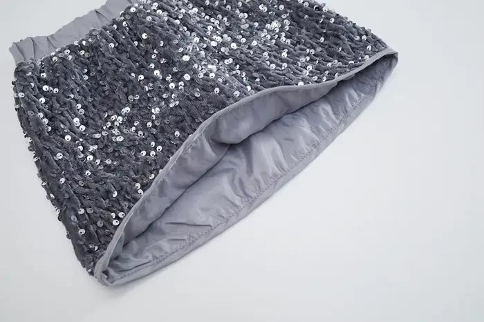 Jupe courte polyvalente à paillettes pour filles