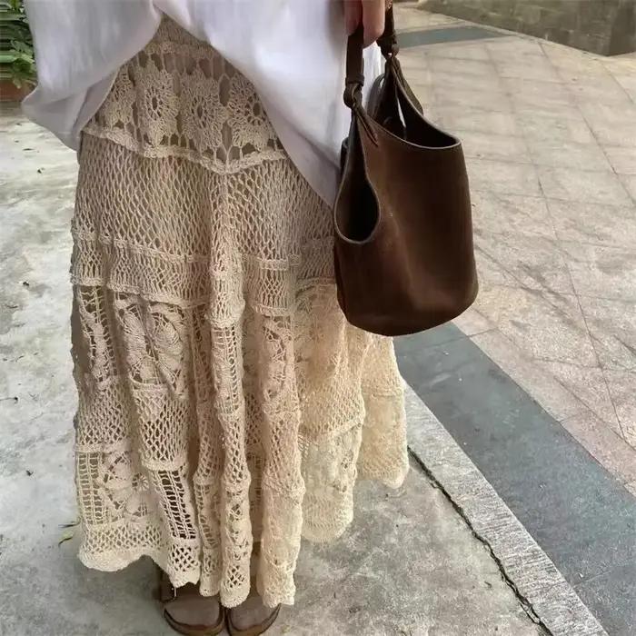 Semi-jupe longue en Crochet pour femmes