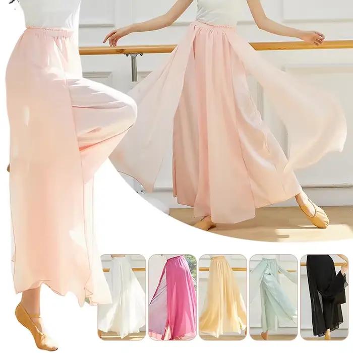 Pantalon en Mousseline de Soie Satin pour Femmes Taille Haut, Confortable, Élégant, Doux, Ample, Moderne, Danse, Yoga, Occasions Spéciales