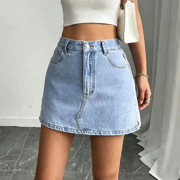 Jupe courte en jean pour femme
