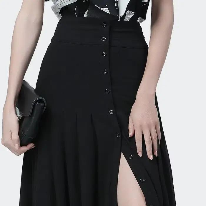Jupe plissée en mousseline de soie pour femme