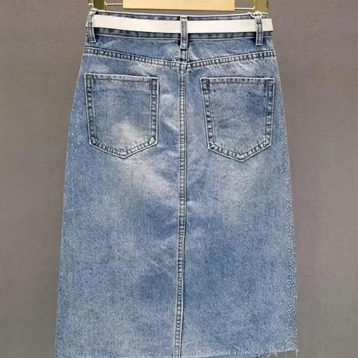Femme jupe en jean taille haute jupes