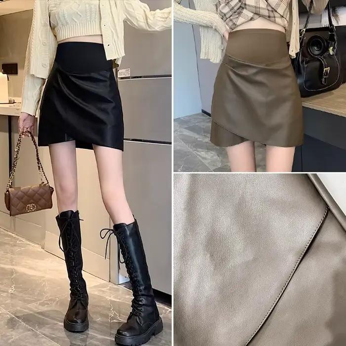 Jupes en PU irrégulières pour femmes enceintes