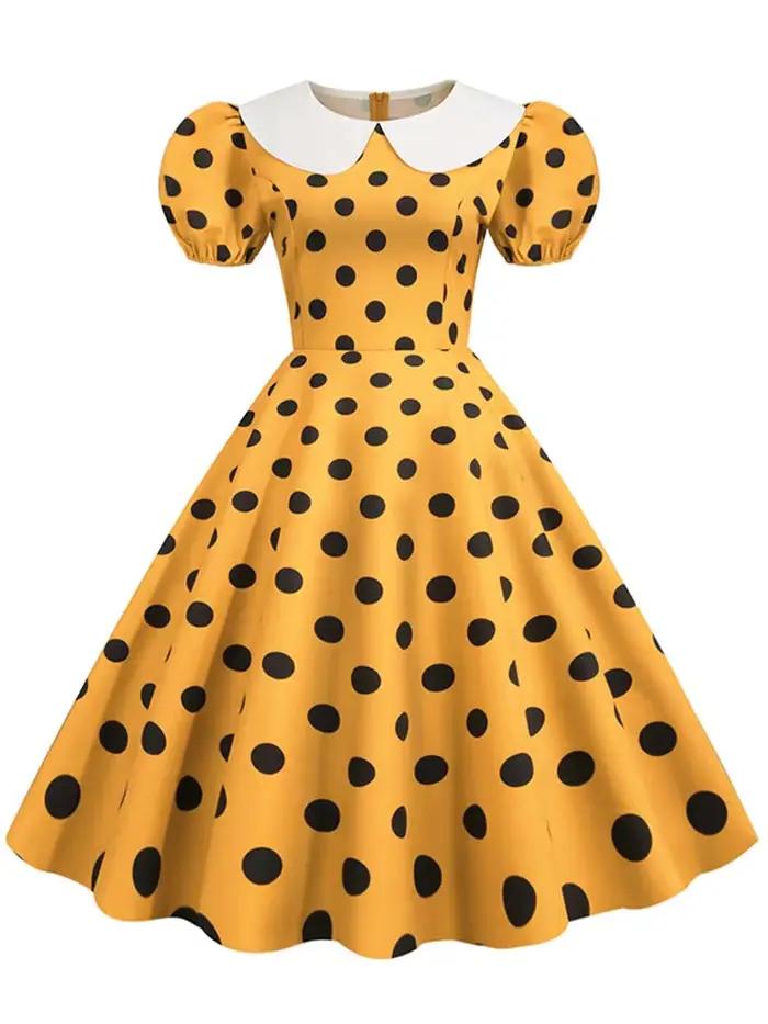 Robe d'été élégante à col claudine pour femme