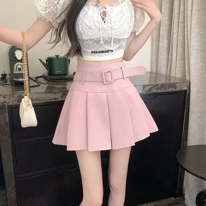 Mini jupes plissées femmes taille haute esthétique Preppy tout-match été Kawaii vêtements mignon mode coréenne Мини Юбки filles Pure