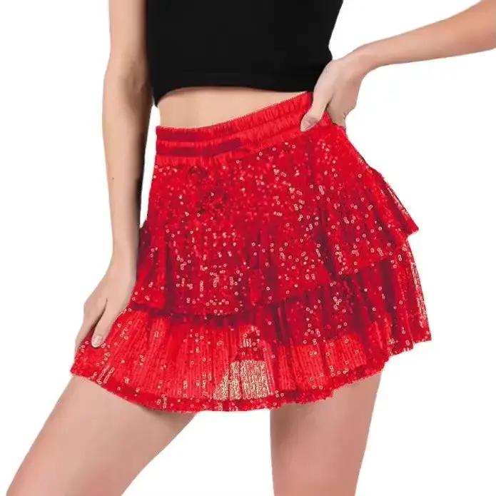 Nouvelle jupe mini scintillante pour soirée en boîte de nuit