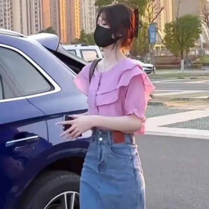 Femme élégante jupe en jean Chic et élégant jupes