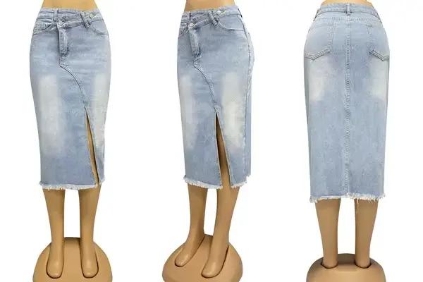 Jupe longue en jean pour femme 2026